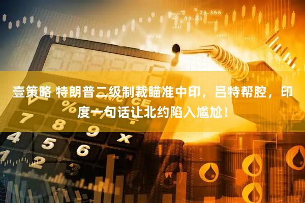 壹策略 特朗普二级制裁瞄准中印，吕特帮腔，印度一句话让北约陷入尴尬！